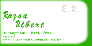 rozsa ulbert business card