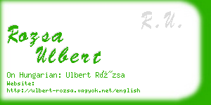rozsa ulbert business card
